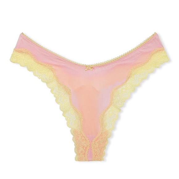 Victoria's Secret Tease High-Leg Scoop Thong Panty Pretty Blossom Medium NEW - Picture 5 of 8